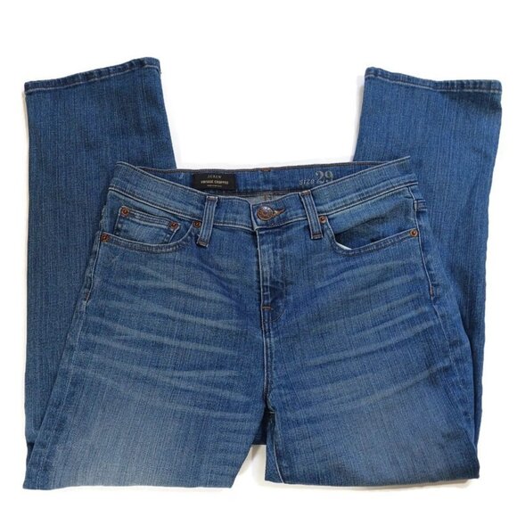 J. Crew Women's Vintage Cropped Jeans Size 29 Straight Leg Medium Wash Mid Rise - Picture 4 of 8
